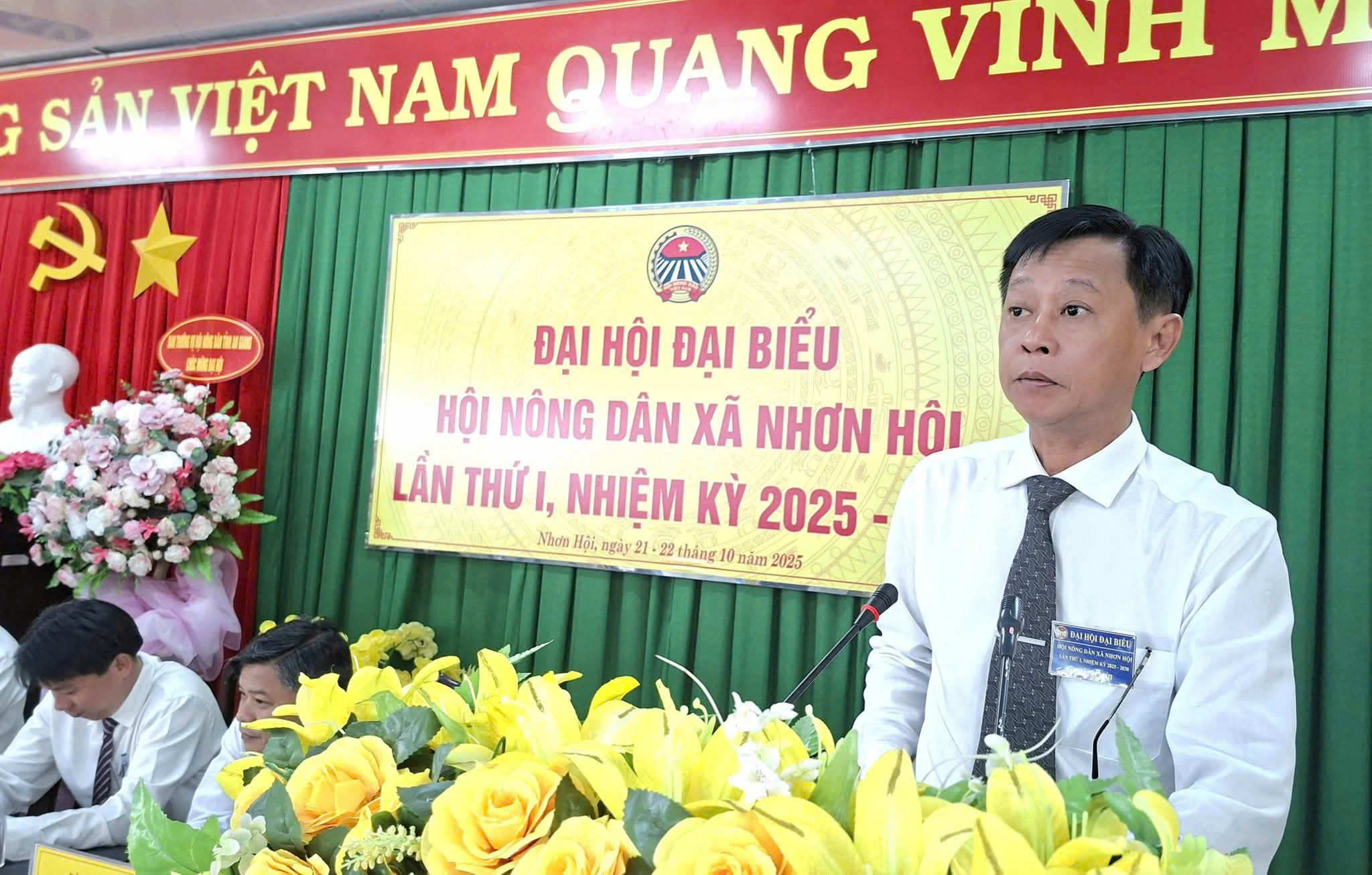 Ông Phan Tùng Lâm- Phó chủ tịch Hội nông dân tỉnh An Giang phát biểu