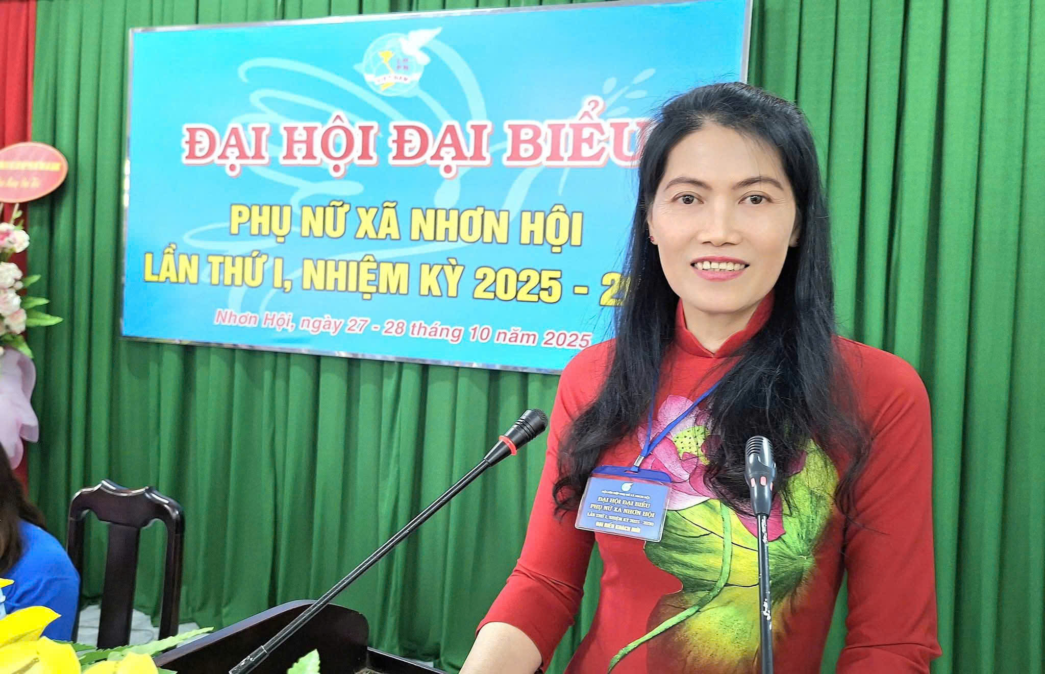 Bà Nguyễn Thị Quyến, Phó Chủ tịch Thường trực Hội LHPN tỉnh An Giang phát biểu